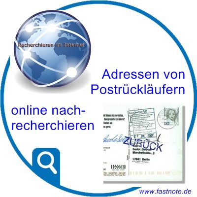 Adressen von Postrückläufern online nachrecherchieren